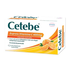 Cetebe Express Vitamina C 600 mg, 30 comprimate masticabile, Stada M&D