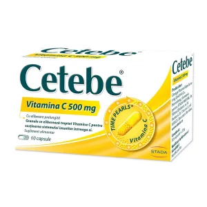 Cetebe Vitamina C 500 mg, 60 capsule cu eliberare prelungita, Stada Hemofarm