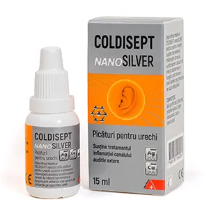 Coldisept Nano Silver picături pentru urechi, 15 ml, Alpen Pharma