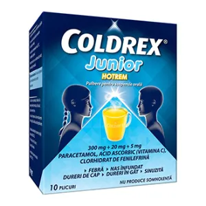 Coldrex Junior Hotrem pulbere suspensie orala,  10 plicuri, Perrigo