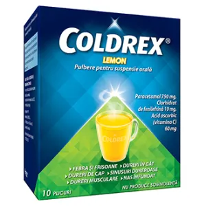 Coldrex Lemon pulbere, suspensie orala, 10 plicuri, 5 g, Perrigo