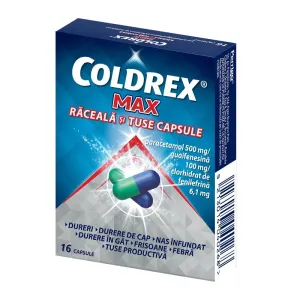 Coldrex Max Raceala si Tuse, 16 capsule, Omega Pharma