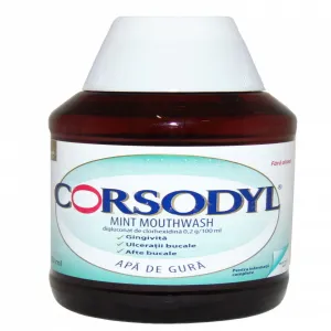 Corsodyl Mint Mouthwash 2mg/ml apa gura, 300 ml, Haleon Romania  