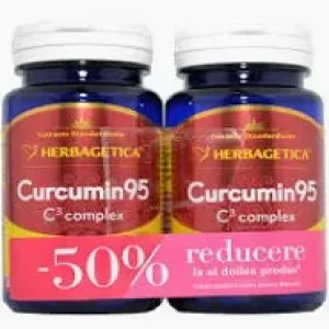 Curcumin 95, C3 Complex, 60 capsule 1 +1 cu 50% REDUCERE, Herbagetica