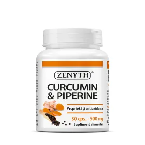 Curcumin si Piperine pentru protectie antioxidanta, 30 Capsule, Zenyth