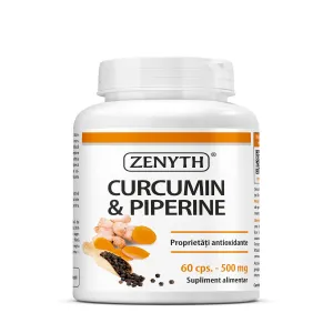 Curcumin si Piperine pentru protectie antioxidanta, 60 Capsule, Zenyth
