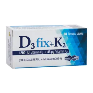 D3 Fix + K2 (Vit. D3 1200UI + Vit. K2 45 mcg), 60 comprimate, ND Medhealth