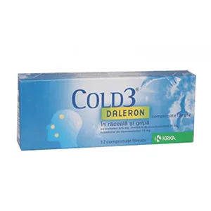 Daleron Cold 3, 12 comprimate filmate, Krka
