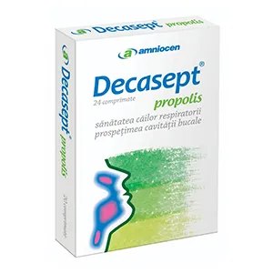 Decasept propolis, 24 comprimate, Amniocen