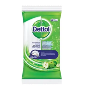 Dettol Power&Fresh Green Apple servetele umede dezinfectante pentru suprafete, 40 bucati, Reckitt Benckiser Healthcare