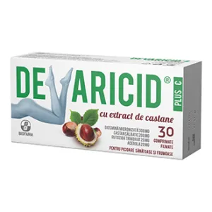 Devaricid Plus C extract castane, 30  comprimate filmate, Biofarm