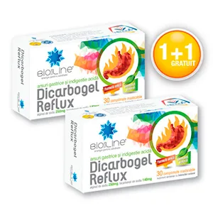 Dicarbogel Reflux, 30 comprimate masticabile 1+1 CADOU, AC Helcor Pharma SRL, Ac Helcor Pharma