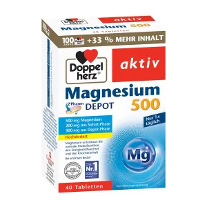 Doppelherz Aktiv MG de 500 mg, 30 comprimate + 10 comprimate GRATIS, Queisser Healthcare