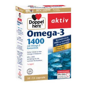 Doppelherz Aktiv Omega-3 1400, 30 capsule + 15 capsule GRATIS, Queisser Healthcare