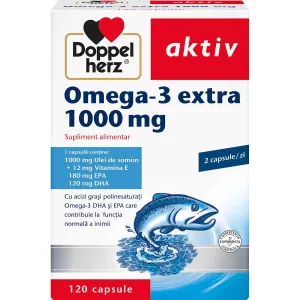 Doppelherz Aktiv Omega3 Extra+Ul.Somon, 1000mg, 120 capsule, Queisser Pharma