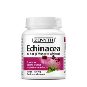 Echinacea cu Soc si Muscata Africana pentru imunitate, 30 Capsule, Zenyth