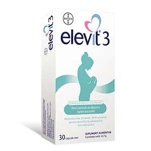 Elevit 3 Multivitamine pentru perioada postnatală și alăptare, 30 capsule, Bayer