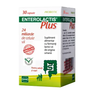Enterolactis Plus, 30 capsule, NEW, Sofarfarm