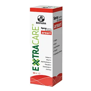 Extracare spray arsuri, 50 ml, Biofarm