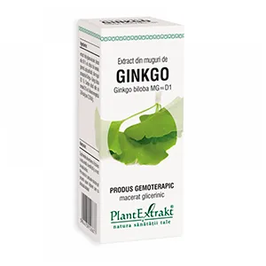 Extract din muguri de Ginkgo-Ginkgo Biloba MG=D1, 50 ml, Plantextrakt
