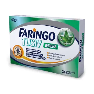 Faringo Tusiv iedera, 24 comprimate de supt, Terapia 