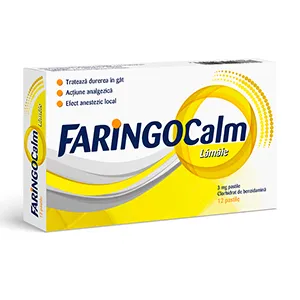 Faringocalm lamaie 3 mg, 12 pastile, Terapia