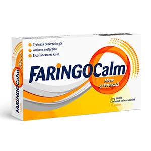 Faringocalm miere si portocala 3 mg, 12 pastile, Terapia