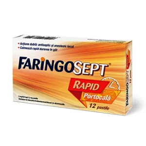 Faringosept Rapid Portocala 2mg/0.6mg/1.2mg*12comprimate, Terapia
