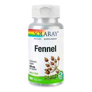 Fennel (Fenicul) 450 mg Solaray, 100 capsule vegetale, Secom