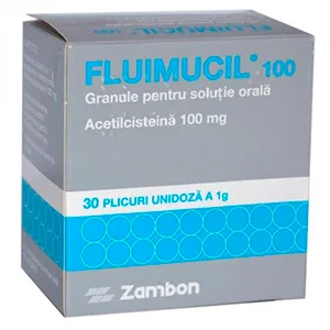 Fluimucil 100 mg, granule pentru solutie orala, 30 plicuri, Angelini