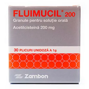 Fluimucil 200 mg, granule pentru solutie orala, 30 plicuri, Angelini
