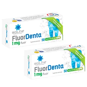 FluorDenta 1 mg ,Fluor, 50 comprimate, 1+1 CADOU, AC Helcor Pharma