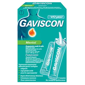 Gaviscon Mentol, 12 plicuri, Reckitt Benckiser Healthcare