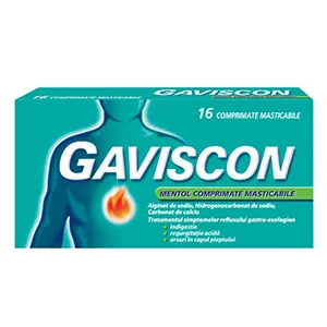 Gaviscon Mentol, 16 comprimate masticabile, Reckitt Benckiser