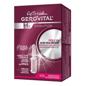 Gerovital Fiole cu Acid Hialuronic 5% H3 Evolution, 10 fiole x 2 ml, Farmec