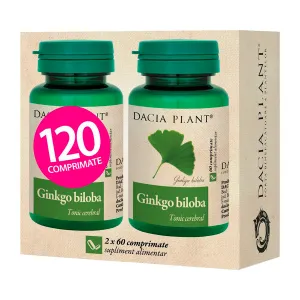 Ginkgo Biloba, 2 x 60 comprimate, Dacia Plant  