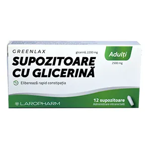 Greenlax supozitoare cu glicerina pentru adulti, 12 supozitoare, Laropharm