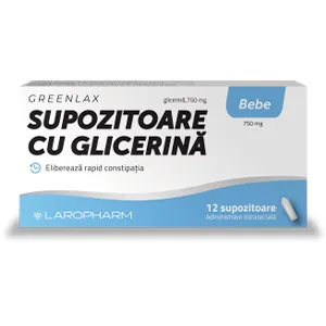 Greenlax supozitoare cu glicerina pentru bebelusi, 12 supozitoare, Laropharm