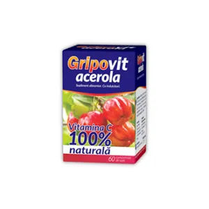 Gripovit Acerola, 60 comprimate pentru supt, Natur Produkt Zdrovit