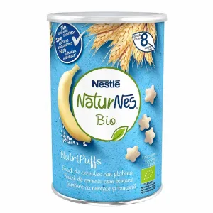 Gustare Din Cereale Naturnes Bio Nutripuffs Cu Banana 35G, De La 8 Luni