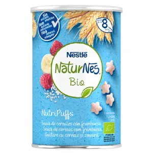Gustare Din Cereale Naturnes Bio Nutripuffs Cu Zmeura 35G, De La 8 Luni