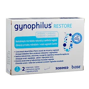 Gynophilus Restore, 2 comprimate vaginale, Biessen Pharma