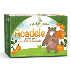 Herbitussin Kids acadele portocale, 4 bucati, USP Romania