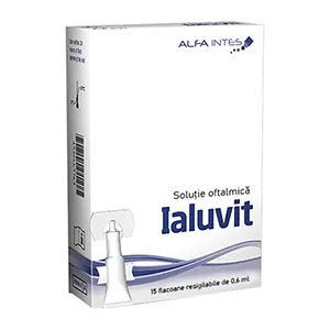 Ialuvit solutie oftalmica, 15 flacoane, 0.6 ml, Alfa Intes Industria Terapeutica Splendore