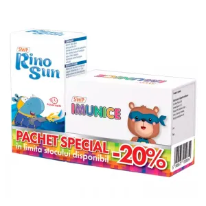 Imunice, 30 plicuri + RinoSun, 20 ml, Pachet Special-20%, Sun Wave Pharma