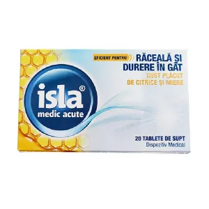 Isla Medic Acute Citrus-Honey, 20 comprimate de supt, Vedra International