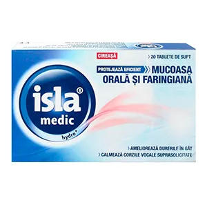 Isla medic Hydro cu aroma de cirese, 20 tablete de supt, Vedra International