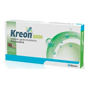 Kreon 10000UI, 20 capsule gastrorezistente, Mylan