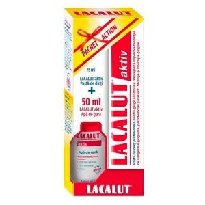 Lacalut Aktiv pasta de dinti, 75 ml + Lacalut Aktiv apa gura, 50 ml, Pachet Cadou, Natur Produkt Zdrovit