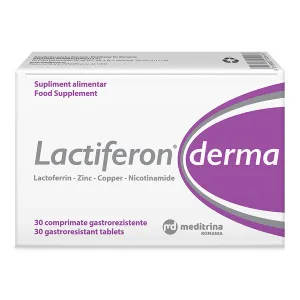 Lactiferon Derma, 2 x 30 comprimate gastrorezistente, Cadou Oferta Speciala, Meditrina Pharmaceuticals